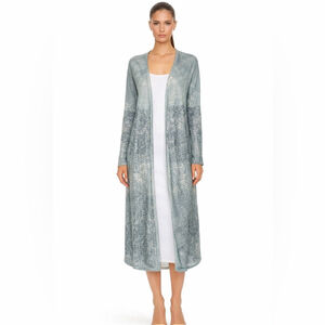 Piazza Sempione Silk Blend Printed Duster Cardigan Made in Italy Elegant Layer
